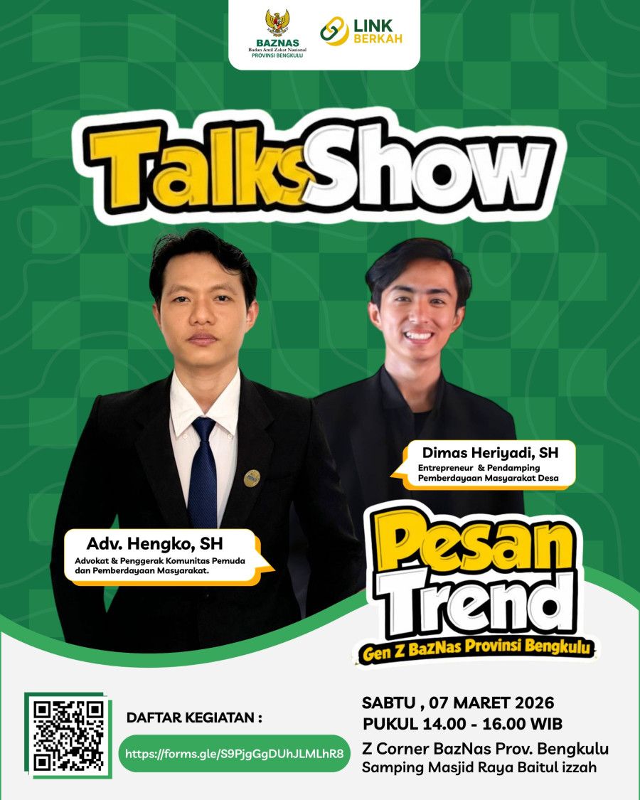 Inspirasi Ramadhan 2026: Gen Z BAZNAS Bengkulu Gelar Talkshow 