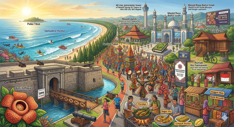 Tak Hanya Pantai Panjang, Ini Sederet Pesona Kota Bengkulu 2026 yang Bikin Rindu Pulang Kampung