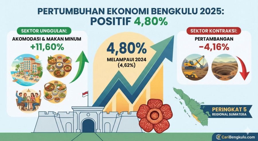 Tumbuh 4,80 Persen! Ekonomi Bengkulu 2025 Menggeliat, Sektor Kuliner dan Penginapan Jadi Primadona
